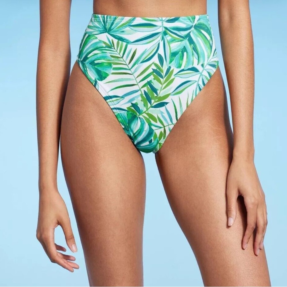 NWT Shade & Shore High Waist High Leg Extra Cheeky Bikini Bottom